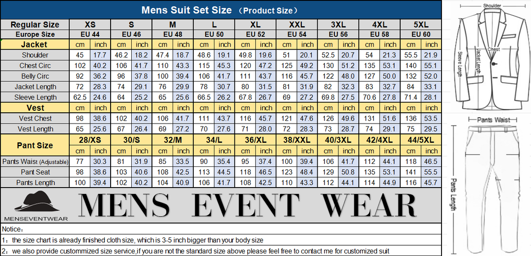 Casual Men's 3 Pieces Mens Suit Notch Lapel Flat Tuxedos (Blazer+vest+Pants) mens event wear