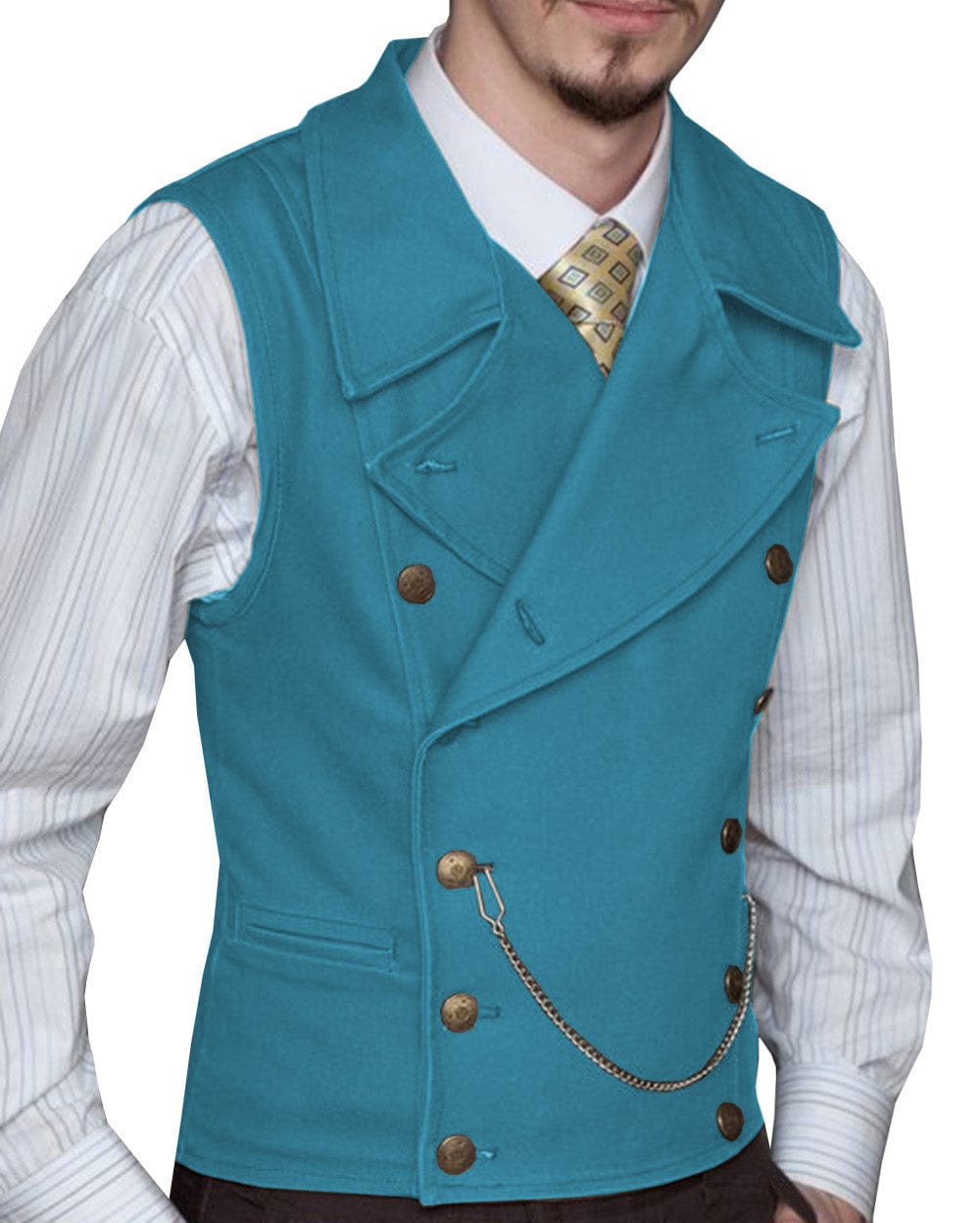 Casual Mens Double Breasted Suede Large Lapel Waistcoat menseventwear