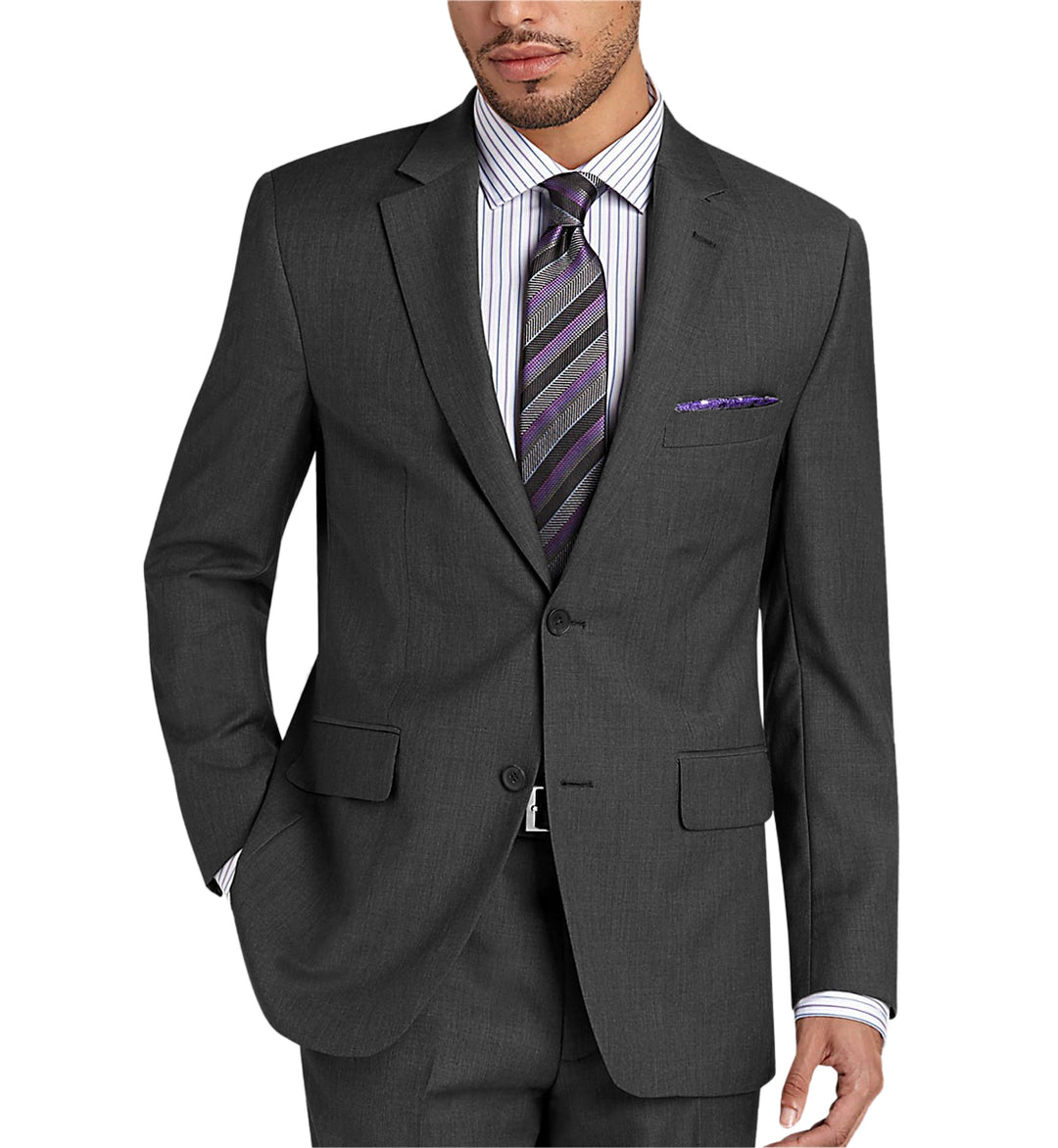 Forma 2 Piece Men's Suit Flat Notched Wedding Lapel (Blazer + Pants) mens event wear