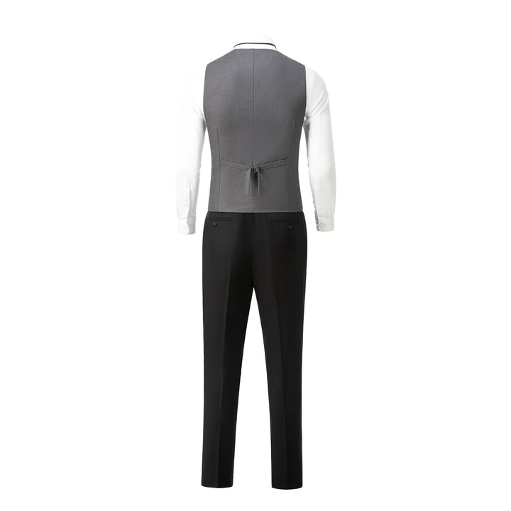 Formal 3 Pieces Mens Suit Flat Shawl Lapel Tuxedos (Blazer+vest+Pants) mens event wear