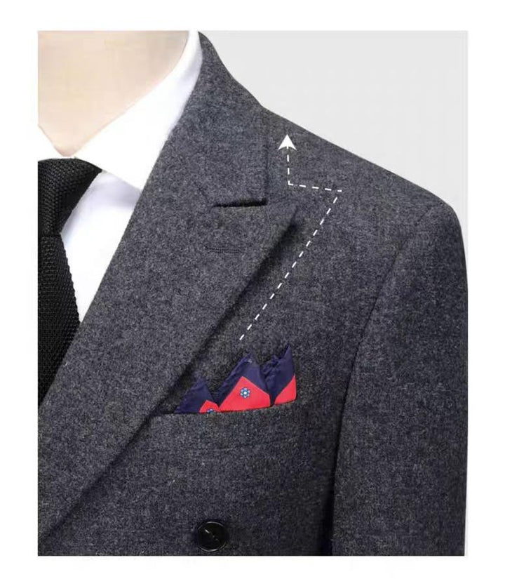 Men's Casual Tweed Notch Lapel Blazer mens event wear