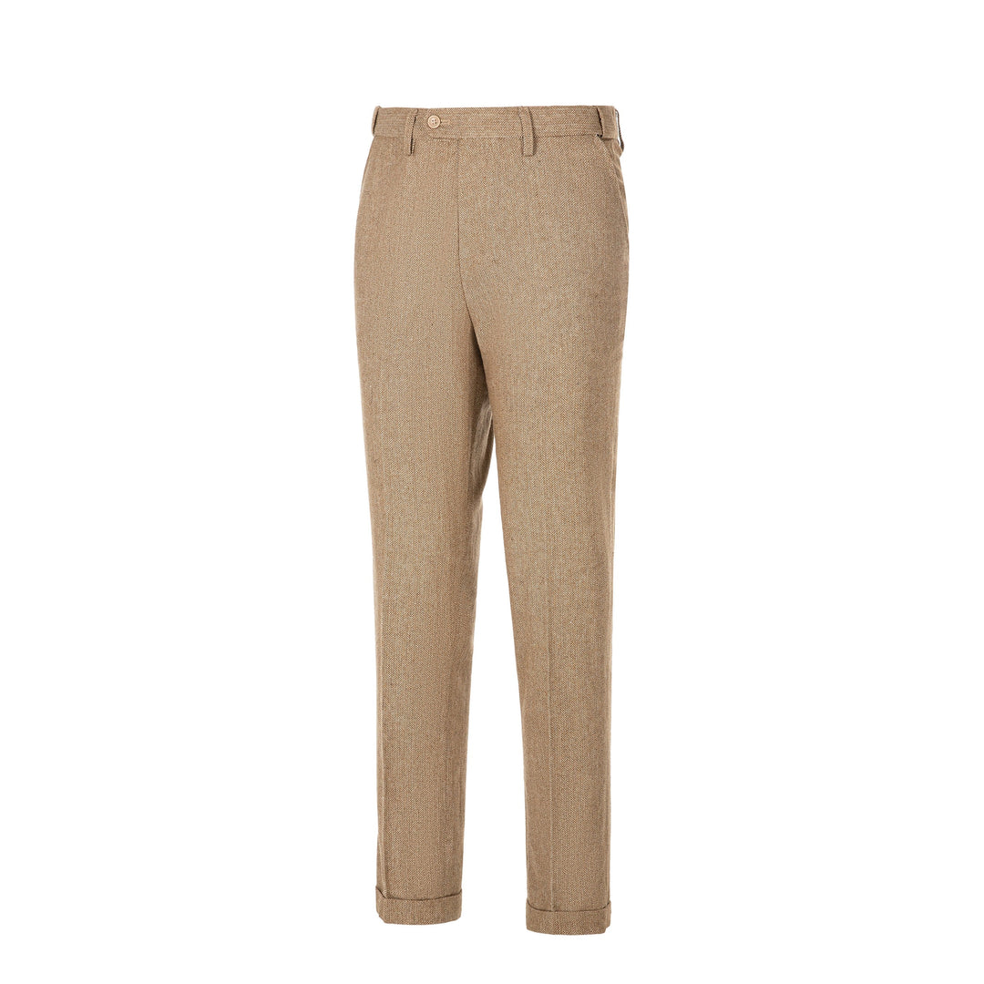 Men's Retro Suit Pants Herringbone Tweed Trousers menseventwear