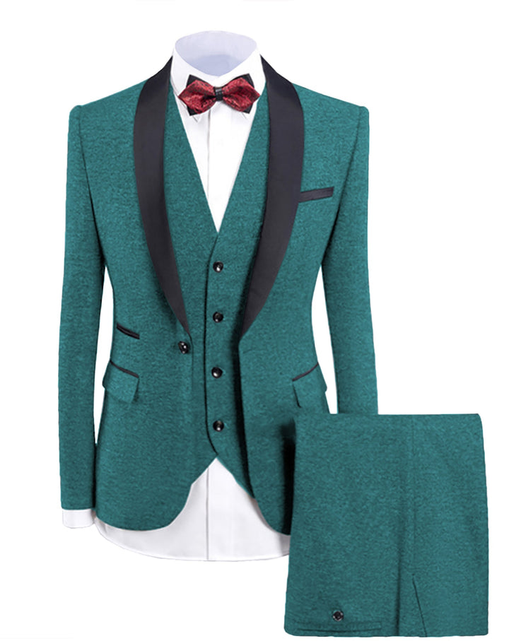 Casual Men's 3-Pieces Mens Suit Shawl Lapel Tuxedos (Blazer+vest+Pants) mens event wear