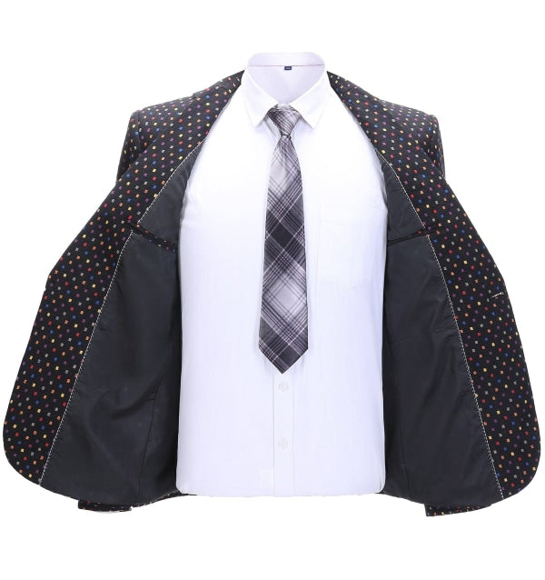 Formal Men's Houndstooth Notch Lapel Blazer mens event wear